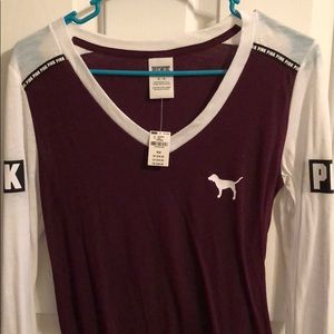 NEW with Tag!! Maroon PINK long-sleeved shirt